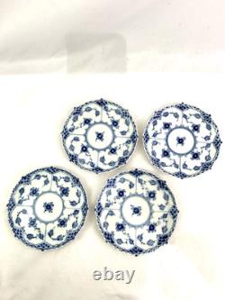 Royal Copenhagen Blue Fluted Full Lace Set 4 Demitasse Cup Saucer 1035 1st Q 5+