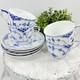 Royal Copenhagen Blue Fluted Half Lace Demitasse Cups & Saucers #756 / Denmark /