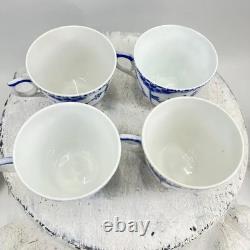 Royal Copenhagen Blue Fluted Half Lace Demitasse Cups & Saucers #756 / Denmark /