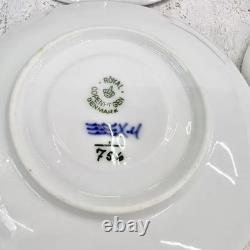 Royal Copenhagen Blue Fluted Half Lace Demitasse Cups & Saucers #756 / Denmark / Royal Copenhagen Blue Fluted Half Lace Demitasse Cups & Saucers #756 / Denmark /