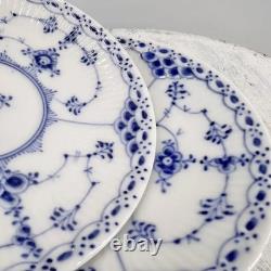 Royal Copenhagen Blue Fluted Half Lace Demitasse Cups & Saucers #756 / Denmark /