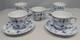 Royal Copenhagen Blue Fluted Plain Demitasse 5 Cups & 4 Saucers #298 2nd Quality