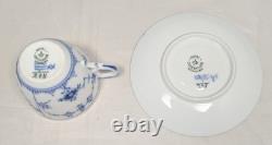 Royal Copenhagen Blue Fluted Plain Demitasse 5 Cups & 4 Saucers #298 2nd Quality