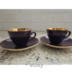 Royal Copenhagen Confetti 5 Demitasse Cups Saucers Gold Lined MCM Denmark BONUS