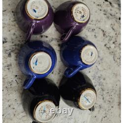 Royal Copenhagen Confetti 5 Demitasse Cups Saucers Gold Lined MCM Denmark BONUS