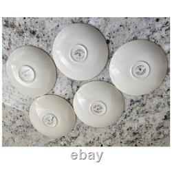 Royal Copenhagen Confetti 5 Demitasse Cups Saucers Gold Lined MCM Denmark BONUS