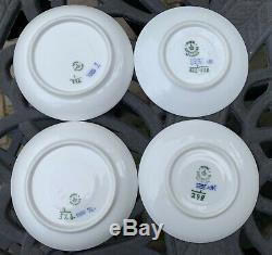 Royal Copenhagen Fluted Blue Set of 4 Demitasse Cups Saucers