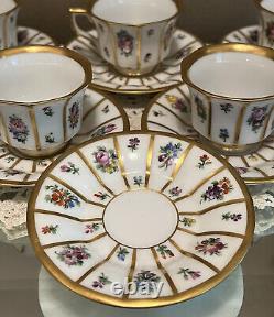 Royal Copenhagen Henriette Floral Demitasse Cup & Saucers 6 Sets Stunning
