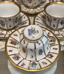 Royal Copenhagen Henriette Floral Demitasse Cup & Saucers 6 Sets Stunning