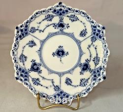 Royal Copenhagen Pair Of Blue Fluted Full Lace Demitasse Cups & Saucers #1038