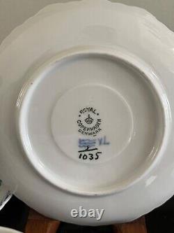 Royal Copenhagen Porcelain Full Lace 3 Demitasse Cups & 5 Saucers #1035
