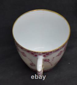 Royal Copenhagen Red Fluted Full Lace Demitasse Cup & Saucer Antique 1890s-As Is