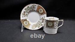 Royal Crown Derby Bone China Green Derby Panel Set of 4 Demitasse Cups & Saucers