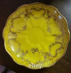 Royal Crown Derby Demitasse cup and saucer Gold on Yellow