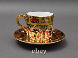 Royal Crown Derby England Old Imari 1128 Demitasse Cup & Saucer Set Of 6