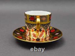 Royal Crown Derby England Old Imari 1128 Demitasse Cup & Saucer Set Of 6