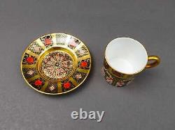 Royal Crown Derby England Old Imari 1128 Demitasse Cup & Saucer Set Of 6