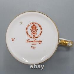 Royal Crown Derby Lombardy Demitasse Cup and Saucers Set of 8 FREE USA SHIPPING