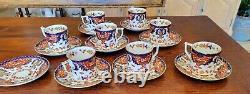 Royal Crown Derby Old Kings Japan Imari Demitasse Tea Cup And Saucer 9 Set Rare