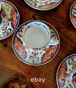 Royal Crown Derby Old Kings Japan Imari Demitasse Tea Cup And Saucer 9 Set Rare