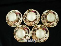 Royal Crown Derby Olde Avesbury A. 73 Set Of 5 Demitasse Cup & Saucer Sets