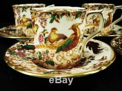 Royal Crown Derby Olde Avesbury A. 73 Set Of 5 Demitasse Cup & Saucer Sets