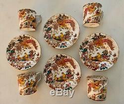 Royal Crown Derby Olde Avesbury Ely Shape 8 Demitasse Cup And Saucer Set Vintage