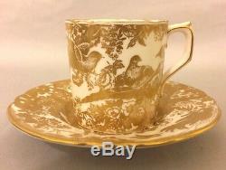 Royal Crown Derby Porcelain Demitasse Cup and Saucer GOLD AVES