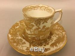 Royal Crown Derby Porcelain Demitasse Cup and Saucer GOLD AVES
