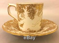 Royal Crown Derby Porcelain Demitasse Cup and Saucer GOLD AVES