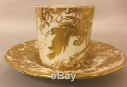 Royal Crown Derby Porcelain Demitasse Cup and Saucer GOLD AVES