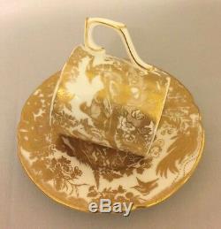 Royal Crown Derby Porcelain Demitasse Cup and Saucer GOLD AVES