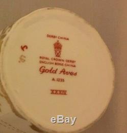 Royal Crown Derby Porcelain Demitasse Cup and Saucer GOLD AVES