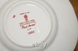 Royal Crown Derby Red Aves (4) Demitasse Cups, 2¼ & (4) Saucers 5 5/8 (Box #4)