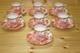 Royal Crown Derby Red Aves (7) Demitasse Cups, 2&frac14; & (7) Saucers, 4 5/8 (box #2)