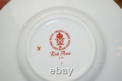 Royal Crown Derby Red Aves (7) Demitasse Cups, 2¼ & (7) Saucers, 4 5/8 (BOX #2)