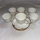 Royal Crown Derby Regency Set Of 6 Demitasse Cups And Saucers. White/gold