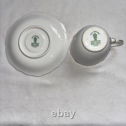 Royal Crown Derby Regency Set Of 6 Demitasse Cups And Saucers. White/Gold