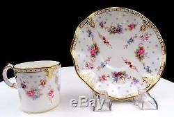 Royal Crown Derby Royal Antoinette 2 3/8 Demitasse Cup And Saucer Set 1963