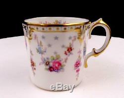 Royal Crown Derby Royal Antoinette 2 3/8 Demitasse Cup And Saucer Set 1963