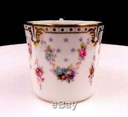 Royal Crown Derby Royal Antoinette 2 3/8 Demitasse Cup And Saucer Set 1963