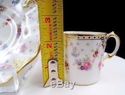 Royal Crown Derby Royal Antoinette 2 3/8 Demitasse Cup And Saucer Set 1963