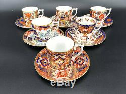 Royal Crown Derby The Curator's Collection Demitasse Cup Saucer Set x 6 England