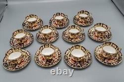 Royal Crown Derby Traditional Imari Demitasse Cup & Saucers Set of 11