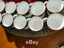 Royal Doulton CARLYLE 12 Demitasse coffee Cups & 12 Saucers teal #H5018 MINT