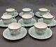 Royal Doulton Delamerie Turquoise Set Of 8 Demitasse Cups And Saucers Pristine