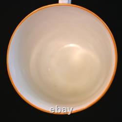 Royal Doulton Demitasse 4 Cups 4 Saucers Urn Pink Bands Yellow Trim HP 1922-1927