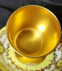 Royal Doulton Heavy Gold Encrusted Demitasse Cup& Saucer Sets Gold&yellow