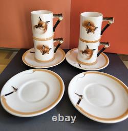 Royal Doulton Porcelain Lot Of 4 Demitasse Cups & Saucers Reynard The? Fox#5