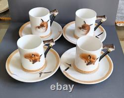 Royal Doulton Porcelain Lot Of 4 Demitasse Cups & Saucers Reynard The? Fox#6